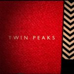 Red background with the words Twin Peaks on it