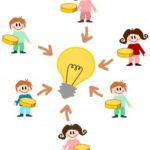 Illustration of kids around a light bulb