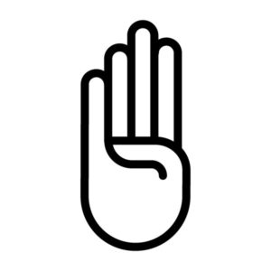 numerology illustration with four fingers raised